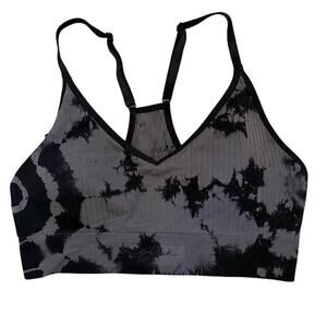 PINK Active Black Dark Gray Sports Bra Medium